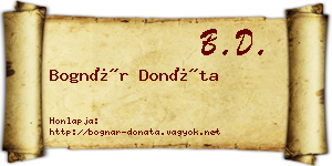 Bognár Donáta névjegykártya
